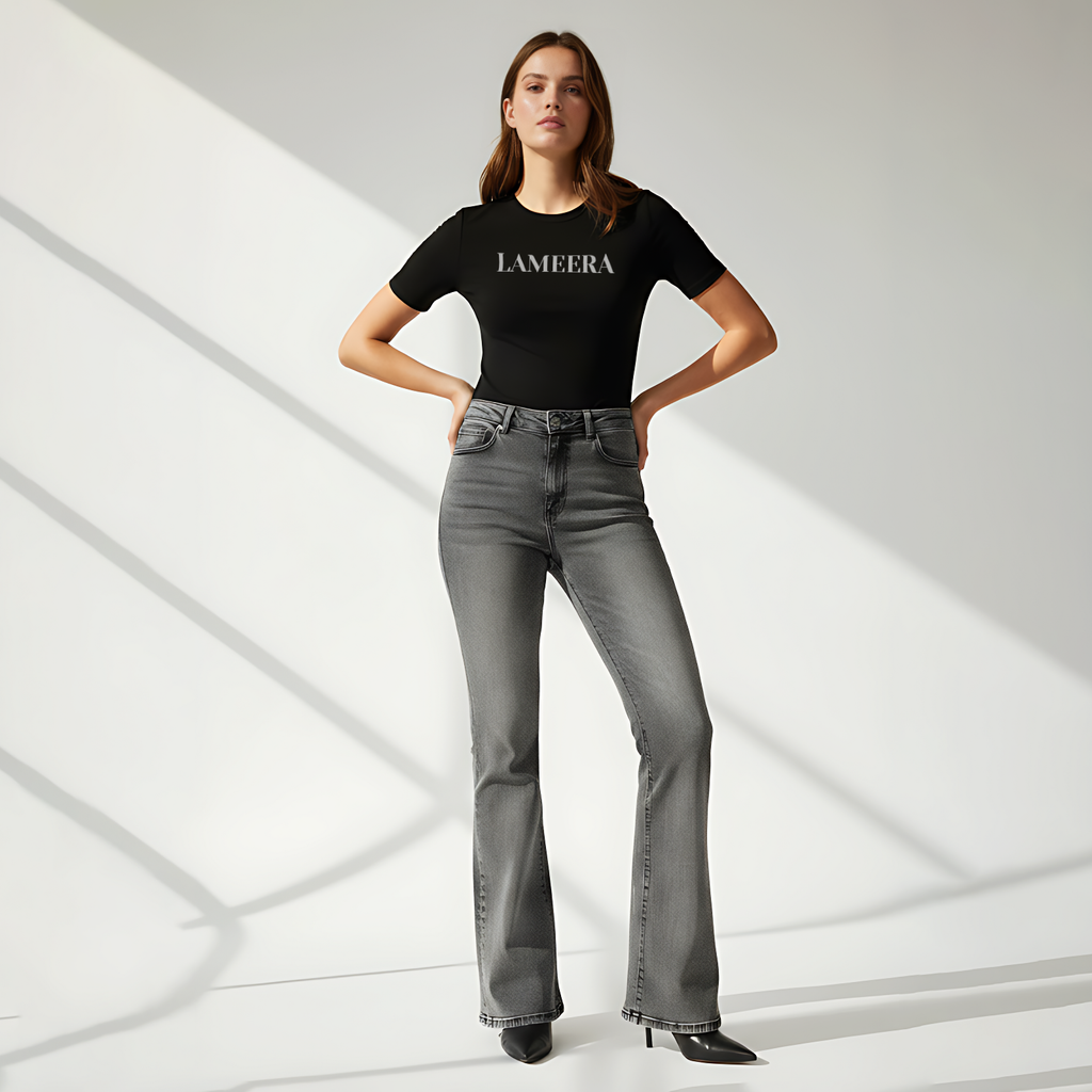 LAMEERA CHARCOAL BOOTCUT DENIM