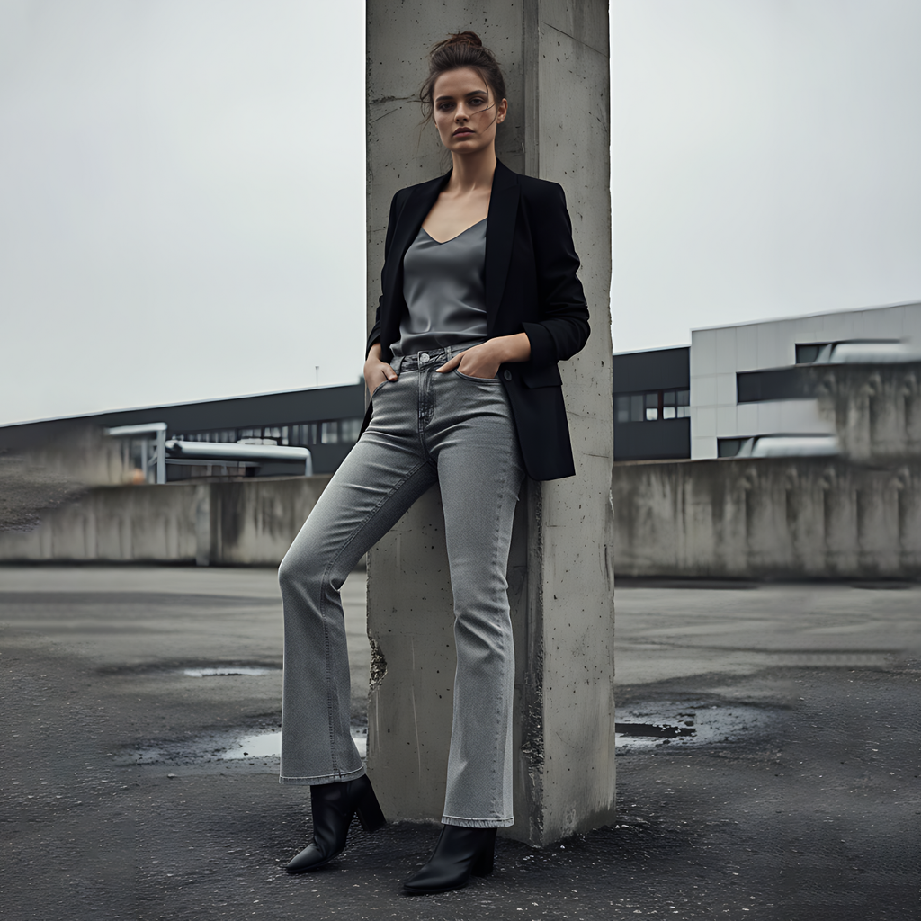 LAMEERA CHARCOAL BOOTCUT DENIM