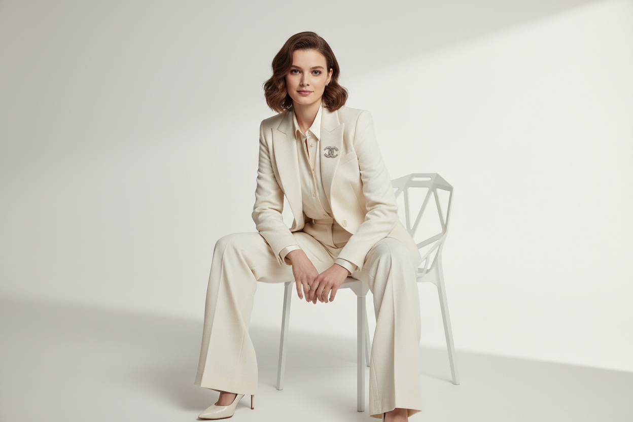 brand ka suit pahan kar Baithi Ho Ek Ladki brand ka suit pahankar trouser shirt pahan kar Baithi Ho ladki