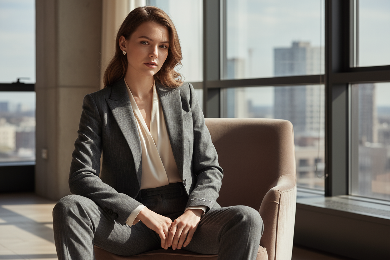 brand ka suit pahan kar Baithi Ho Ek Ladki brand ka suit pahankar trouser shirt pahan kar Baithi Ho ladki