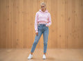 Fleece Relaxed Crop Top Hoodie – Pink