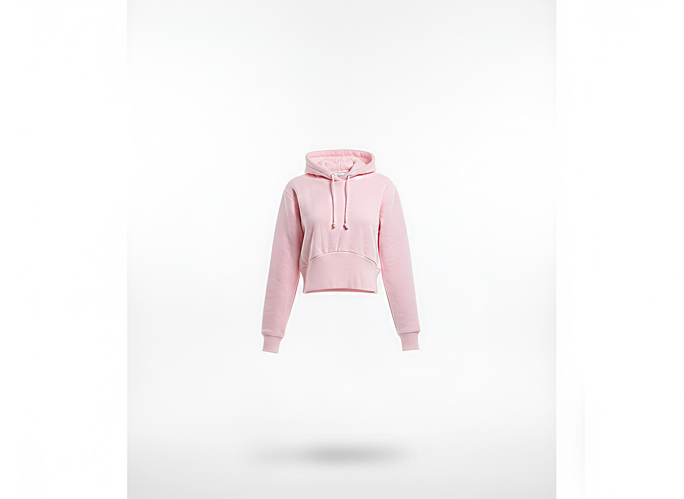 Fleece Relaxed Crop Top Hoodie – Pink