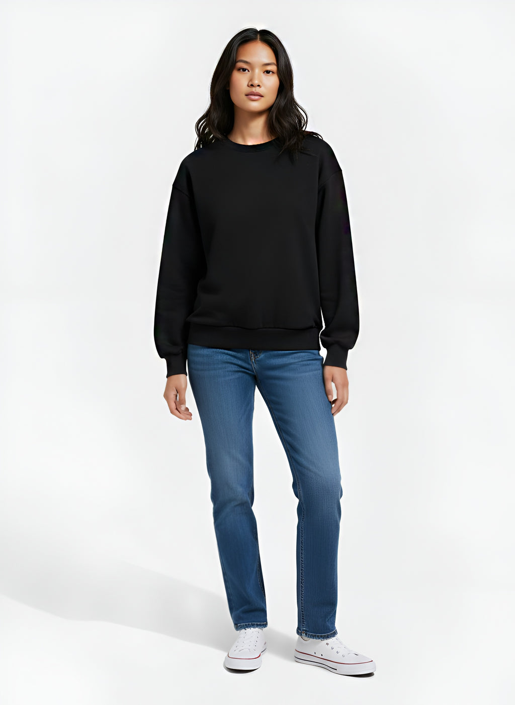 Essential Fleece Sweatshirt – Jet Black
