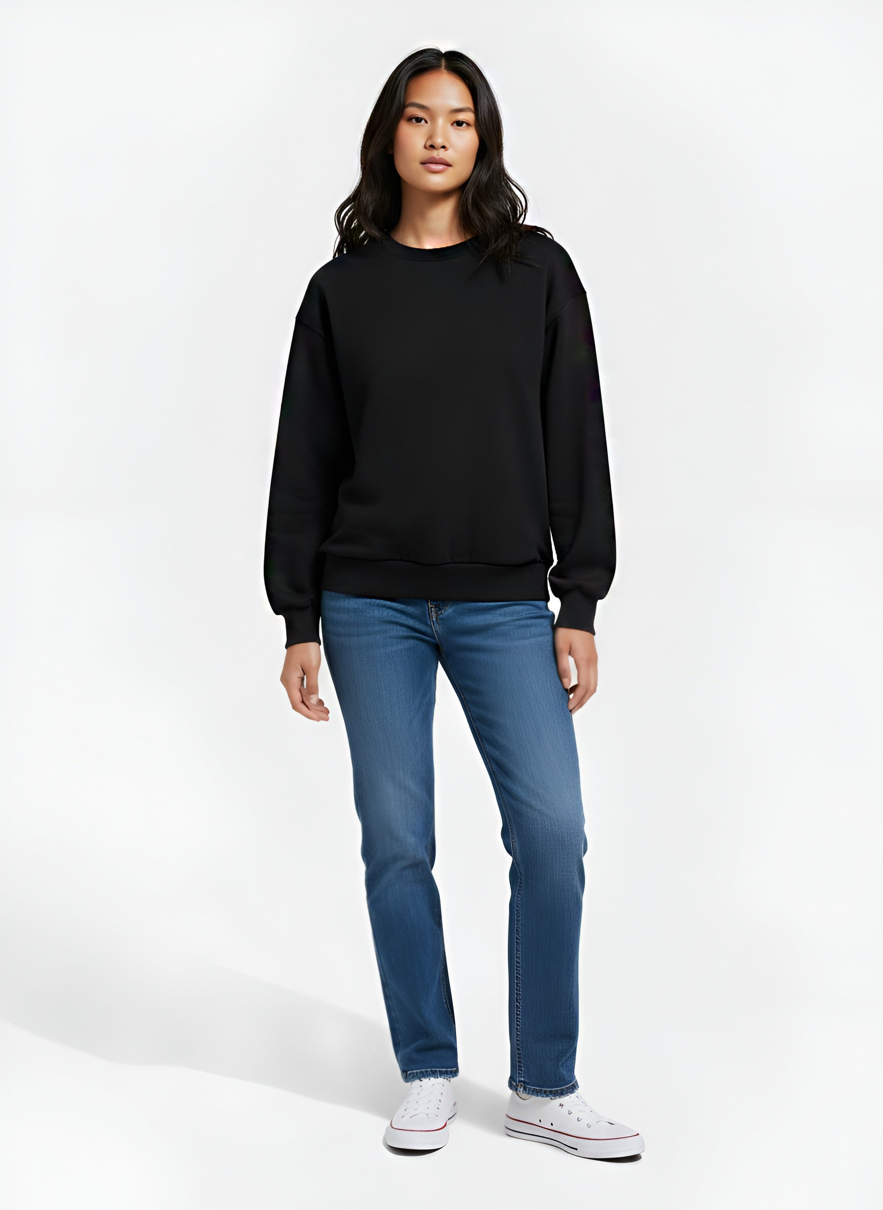 Essential Fleece Sweatshirt – Jet Black