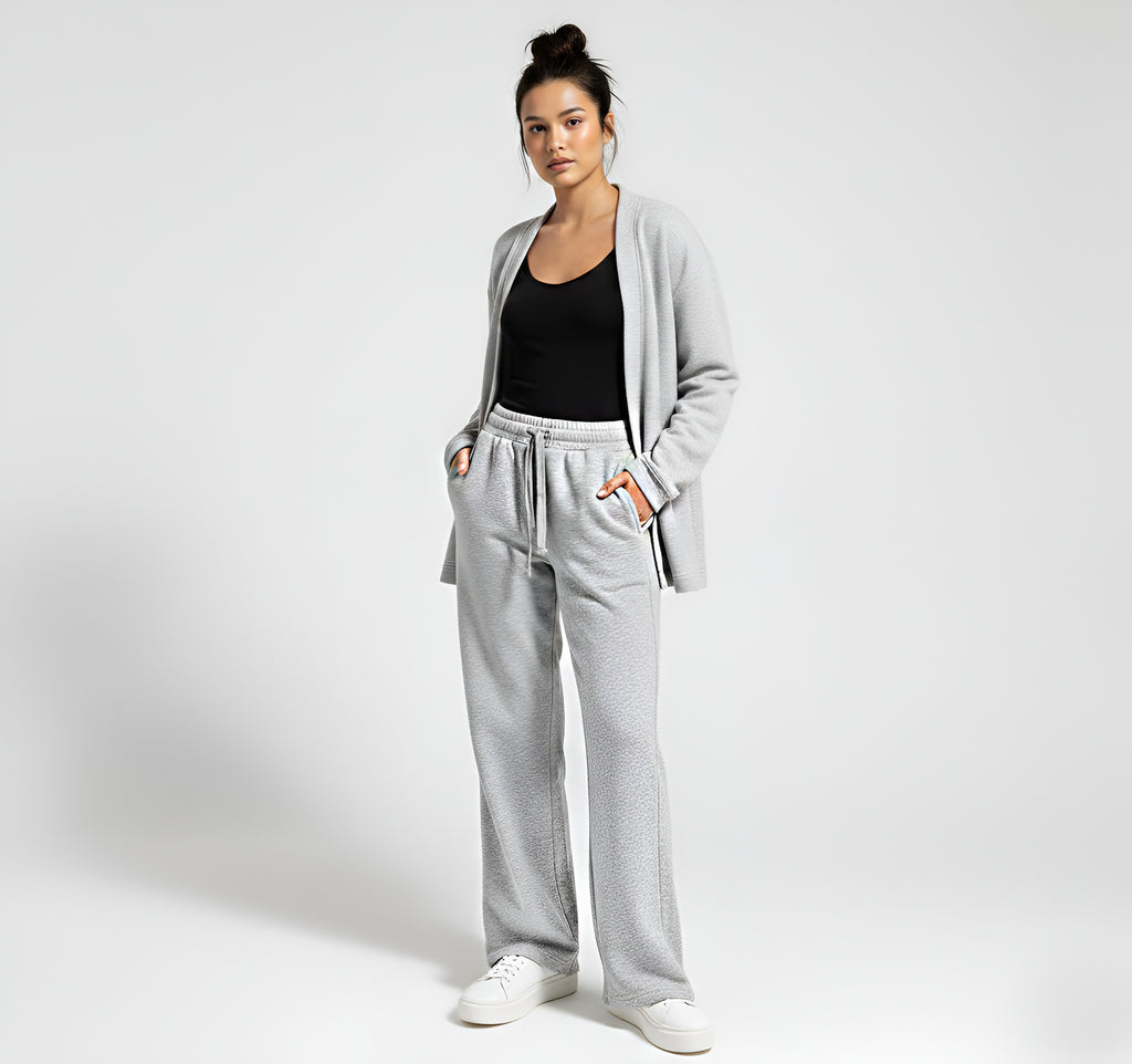 Lameera CozyFit Fleece Trousers – Heather Grey