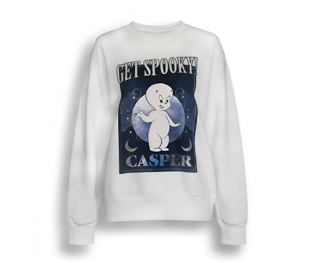 Casper Fleece Graphic Sweatshirt – White